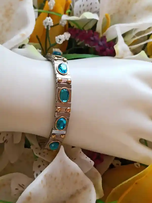 Aquamarine bracelet/Aqua Marine Jewelry/Silver Crystal Bracelet/Bracelets for women/March birthstone/Crystal bracelet/Handmade Jewelry Gift 