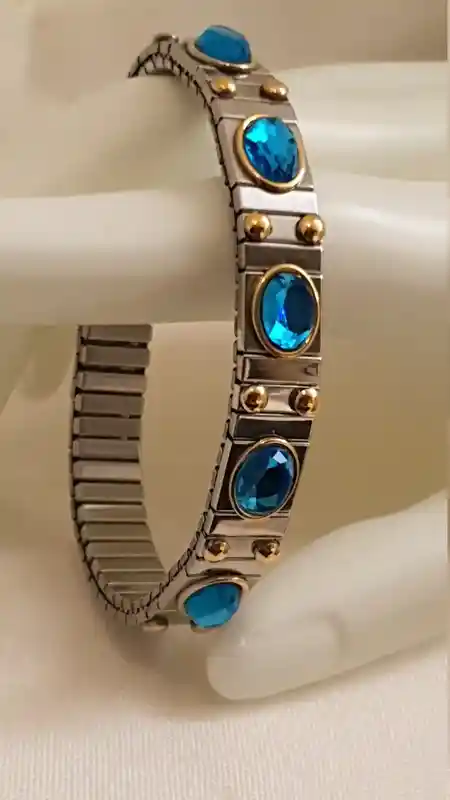 Aquamarine bracelet/Aqua Marine Jewelry/Silver Crystal Bracelet/Bracelets for women/March birthstone/Crystal bracelet/Handmade Jewelry Gift 