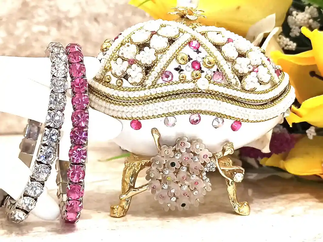 Faberge-Style Egg Ballerina Music Box LUXURY Baby Shower Gift for Newborn Girl Faberge Style Egg 24KGOLD Baptism Jewelry Box Girl Bday present 