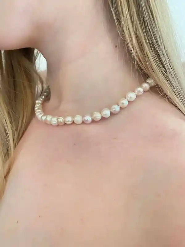 Japanese Akoya Pearl Necklace -Luxury Baroque Natural Pearl - Multi Colored Pearl Necklace - Cultured Pearl Necklace - Akoya Pearl Necklace 