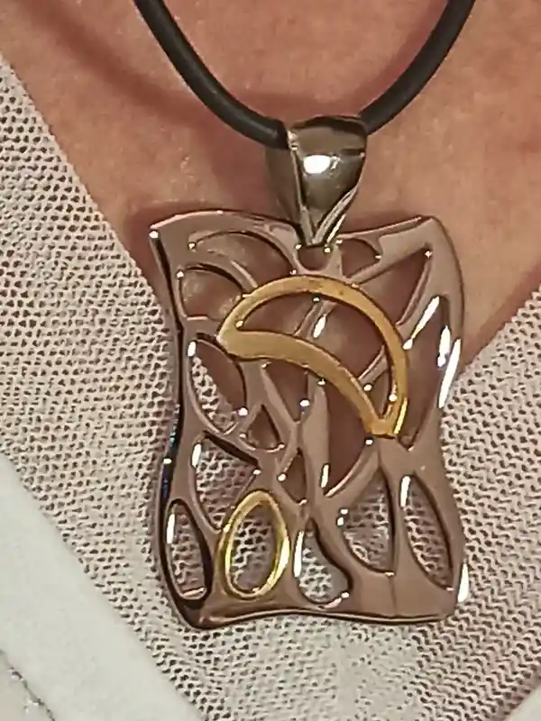 SILVER Moon Necklace 24k Gold/SILVER Moon Rectangle Pendant Necklace/Moon Necklace Gift for wife/Moon Pendant/Jewelry Moon Ladies Necklace 