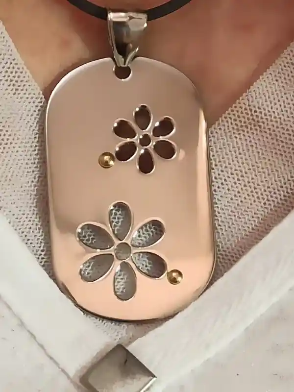 GREEK SILVER Flower Necklace Pendant/24kt Gold Flower Jewelry for women/Modern Necklace Pendant/HANDMADE Necklace Pendant/Forget me Not gift 