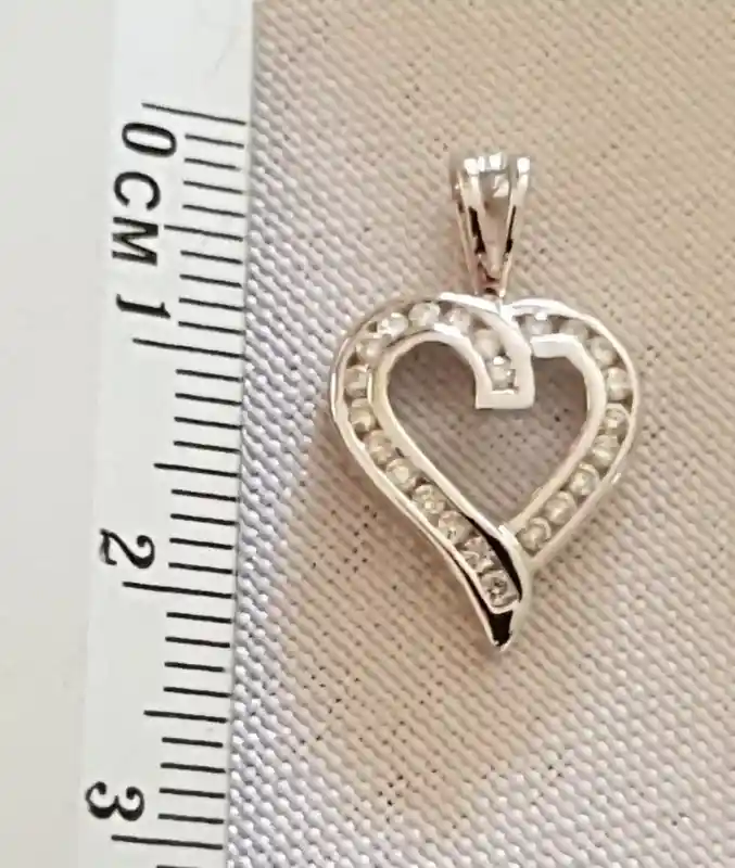 18K GOLD Heart Pendant Real DIAMONDS/Anniversary Gift Heart Diamond Pendant/Solid Gold Pendant Gift for Her Authentic Diamond .30ct Handmade 