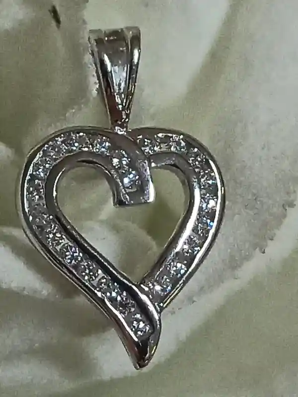 Heart DIAMOND pendant 18k Gold/Solid 18K White Gold HEART pendant GENUINE diamond gift/Heart pendent charm gift for women Only two Handmade 