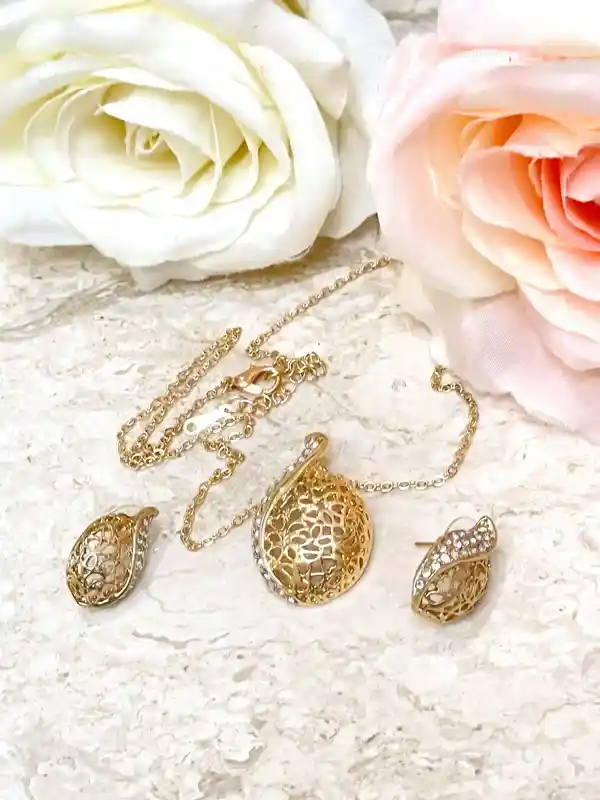14k Gold Diamond Necklace Tear Drop Necklace Diamond Tear Drop Earrings Fine Jewelry Bridal Jewelry Statement Necklace Pave Diamond gift 