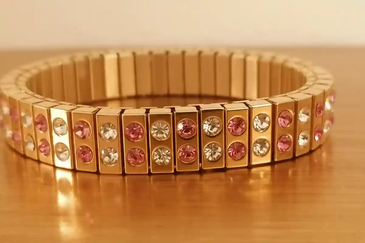 24kt GOLD SWAROVSKI Pink Crystal Statement bracelet for Girls Teenager Bridesmaid Prom Pageant Hot pink Fushsia Girlfriend bangle bracelet 