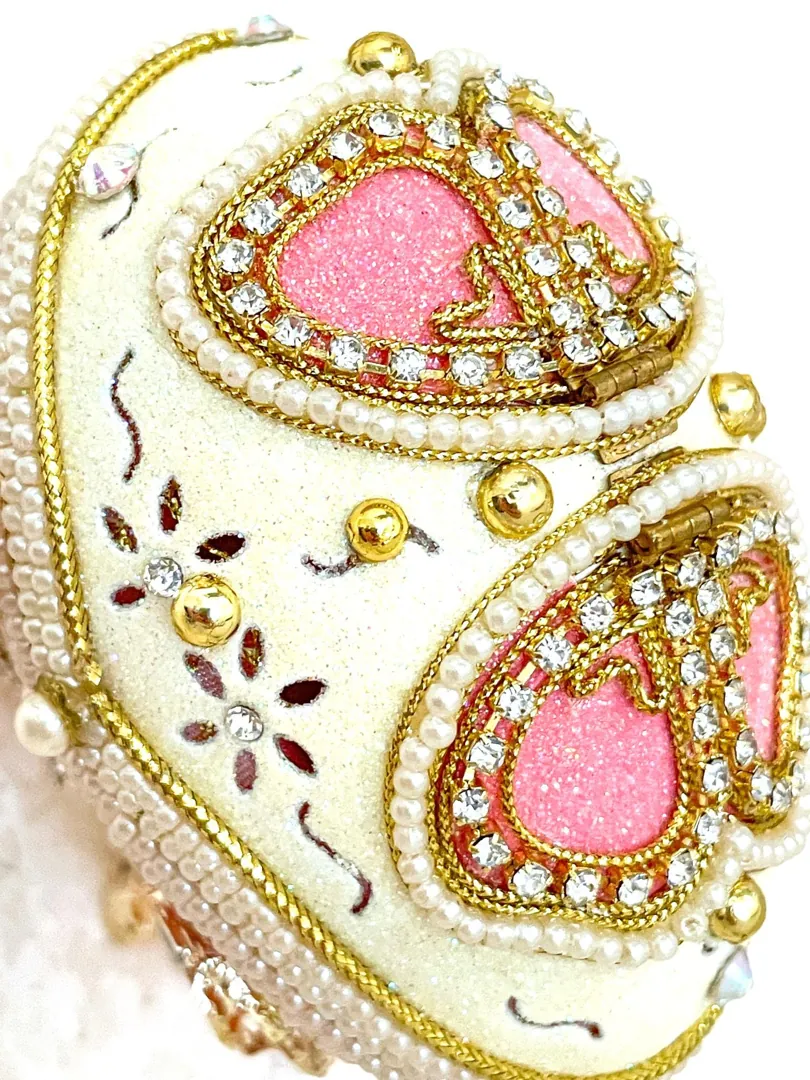 Couple NATURAL Fabergé Egg style Musical Pure GOLD Fabergé Jewelry Box Fabergé Egg Trinket Box Handmade Crystal Diamond Wedding Anniversary