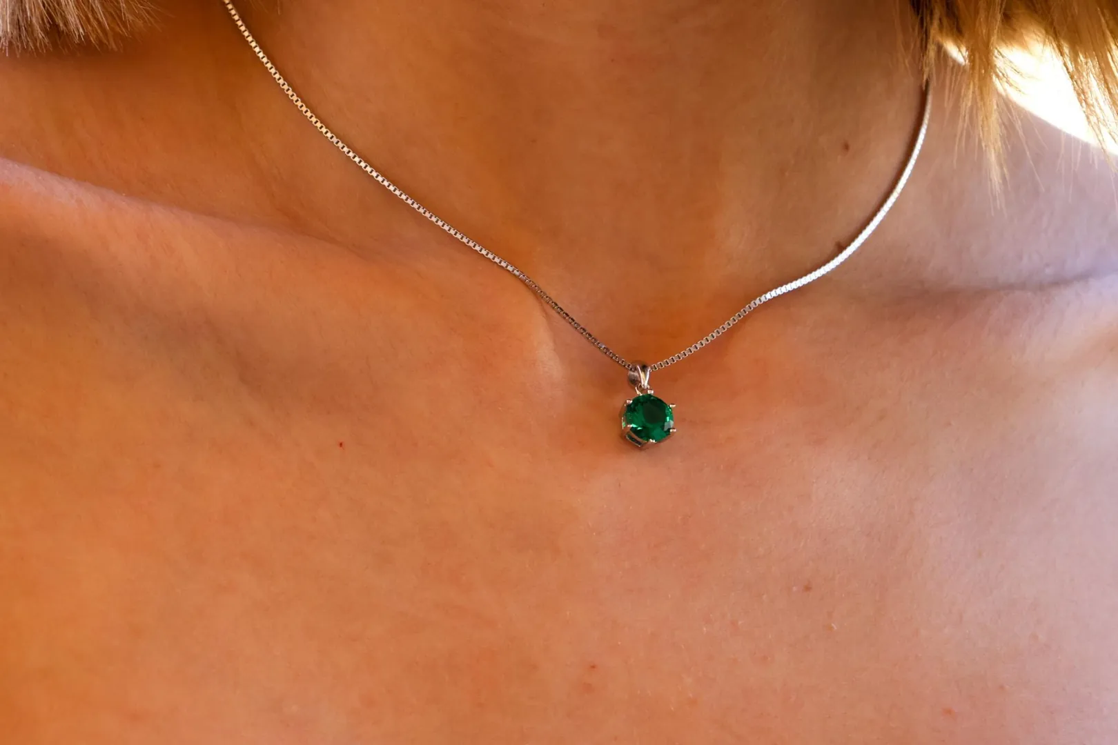 2 ct Natural Emerald Pendant Necklace - 2 carat Emerald Fine Jewelry - Emerald Necklace - Emerald Jewelry Mothers Day Gift for Her Birthday