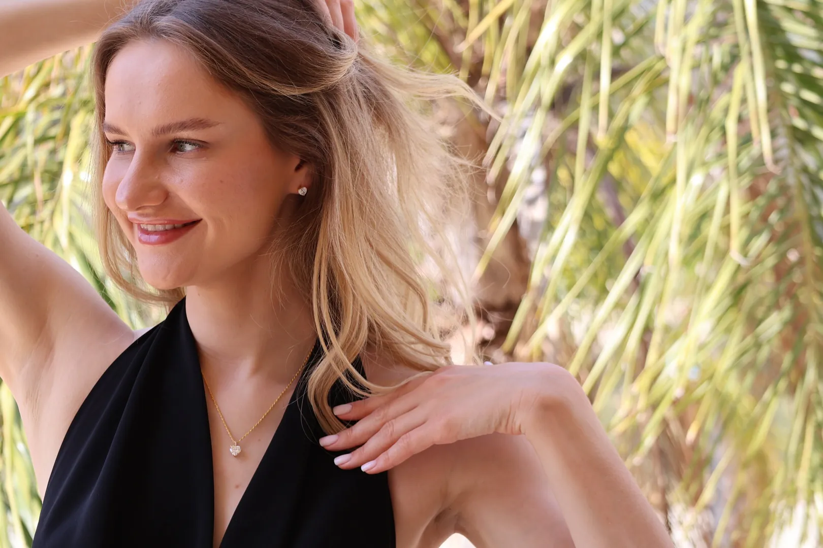 Solid 18k Gold 3.5ctw Fine Diamond Jewelry Set: Solitaire Diamond Heart, 2 Carat Diamond Earrings, 1.5 Carat Diamond Necklace by Pierre Lorren.