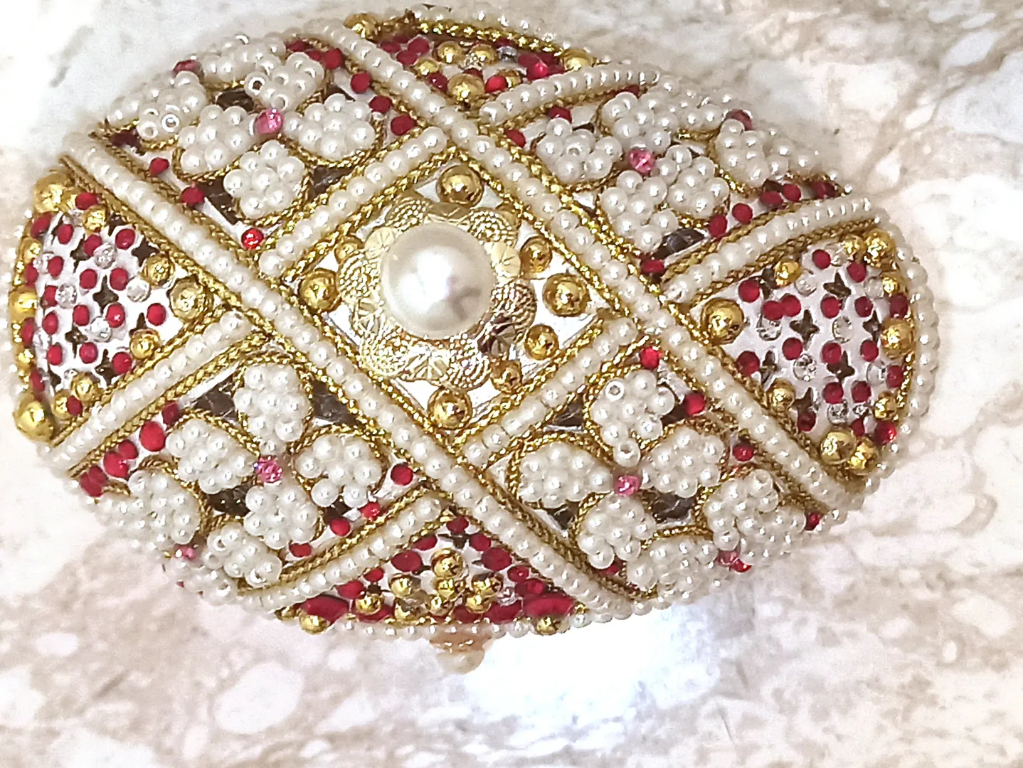 Faberge Egg Ornament + Faberge Egg Necklace + Ruby Gold Bracelet Maid of Honor Gift Bridal Shower Gift Music Birthday Gift for Her