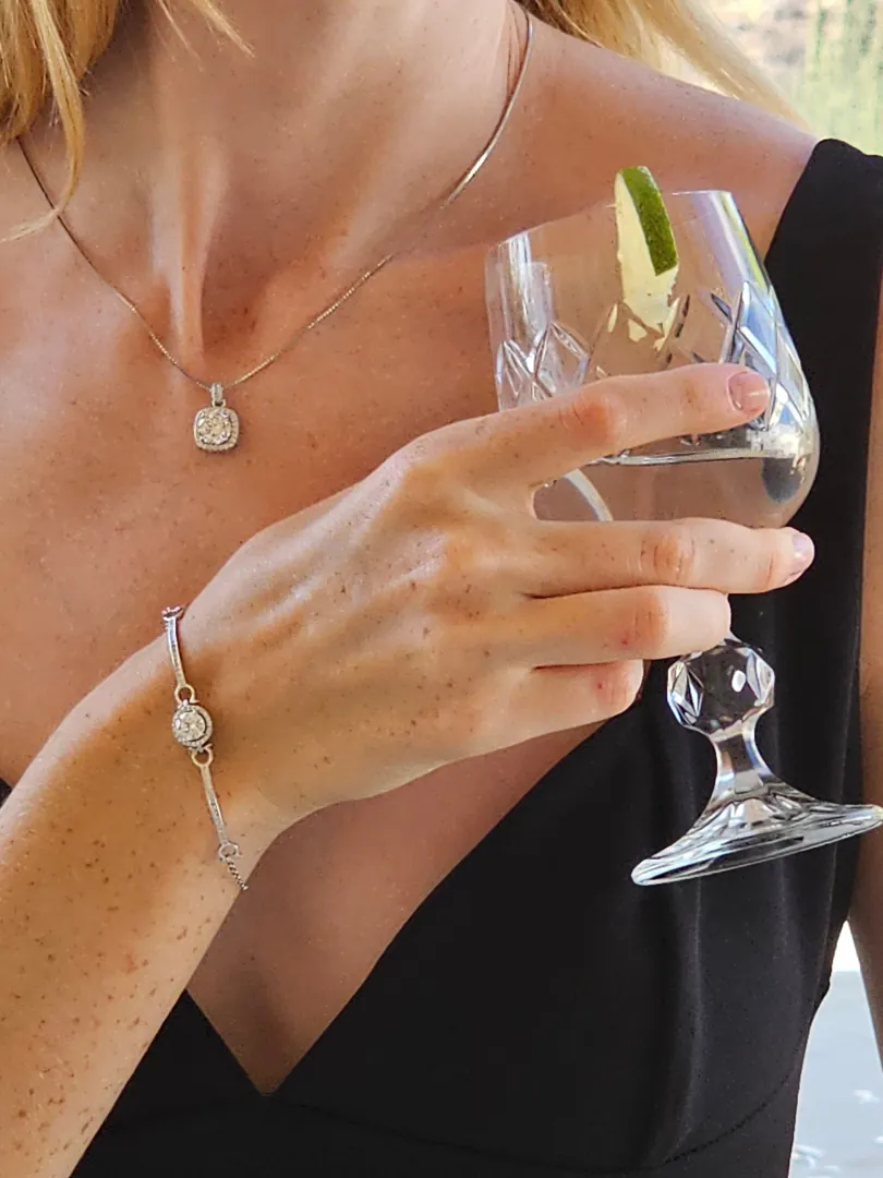 Omega Diamond Bracelet Pave Diamond Jewelry Adjustable Bracelet 925 Sterling Silver Fine Jewelry Forever Love Gifts for Her Valentine's Day