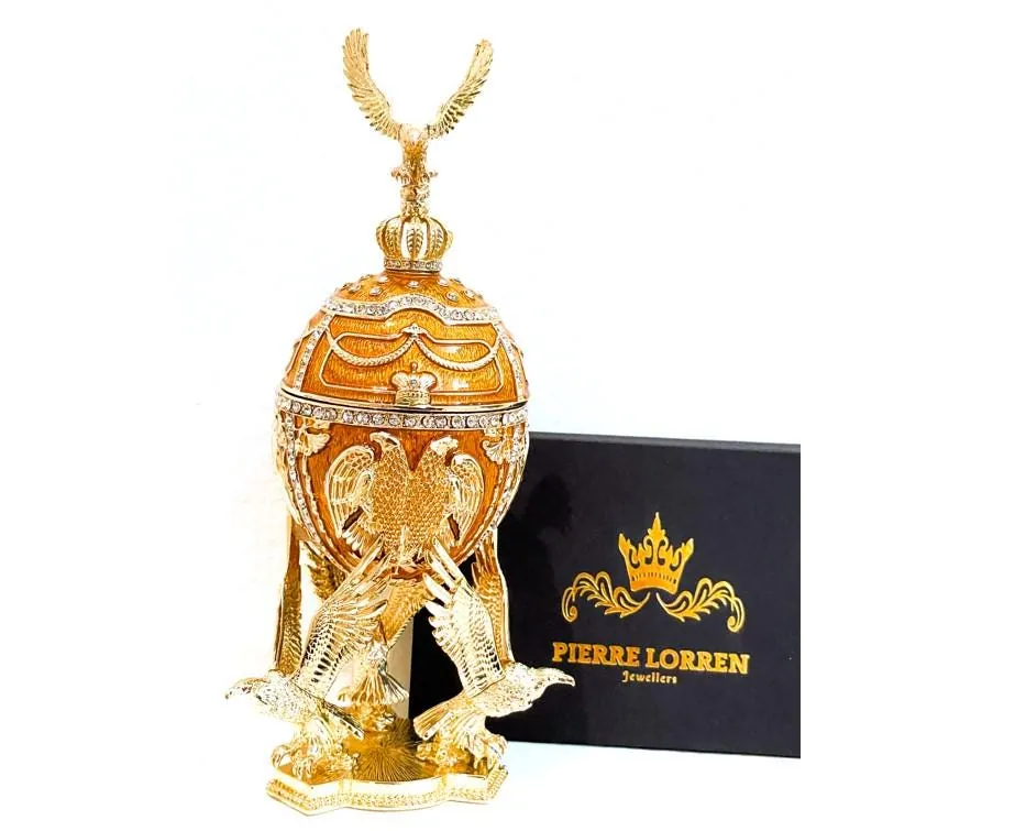 Limited Edition Musical Faberge Egg with Velour Interior, Swarovski Crystal, and Diamond Handset. Faberge Style Egg for Power and Longevity. Ideal for Graduation or Birthday Gifts.