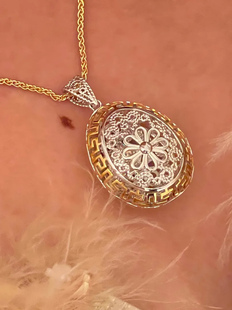 3ct Fabergé Egg Necklace, Sterling Silver Fabergé Egg Pendant, Diamond Necklace for Women, Fabergé Jewelry, Handmade, Fabergé Egg Style Egg.