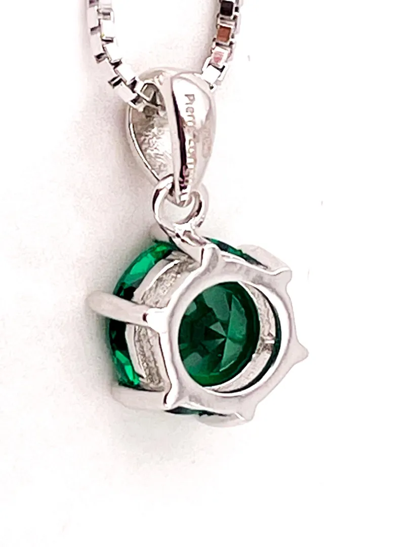 2 Carat Emerald Pendant Necklace - Emerald Necklace - Emerald Jewelry May Birthstone - Birthday Gift for Her - 55th Anniversary - Christmas Gems