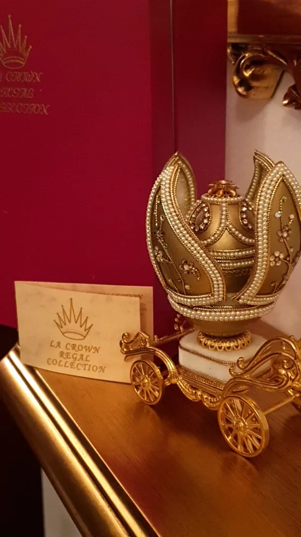 ONLY ONE Faberge Egg Style Music Antique Ring Box Bridal Wedding Anniversary Fabergé Egg Trinket Luxury Gift for Bride HANDCARVED Real Egg