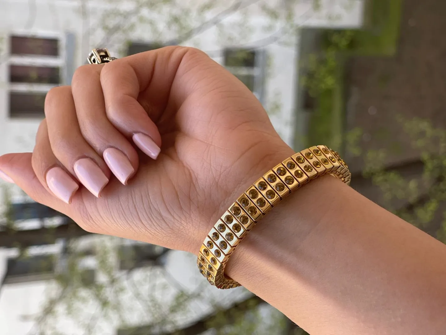 2ct Citrine bracelet, 24k gold, gemstone bracelet, citrine, November birthstone bracelet for women, citrine jewelry, 96 handset gemstones.