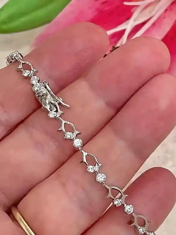 Prom Bracelet Tennis Bracelet 925 Sterling Silver Bracelet Diamond Bracelet Diamond Jewelry CZ Handmade Jewelry Grad Birthday Gift for her 