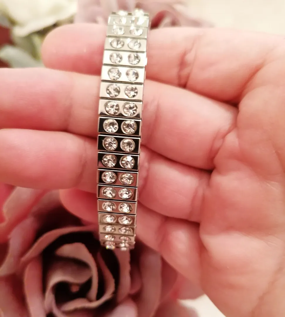 Swarovski Bracelet for women, silver jewelry, handmade flexible bracelet, gift for her, crystal jewelry, Christmas gifts, CZ Pierre Lorren, Cyprus.