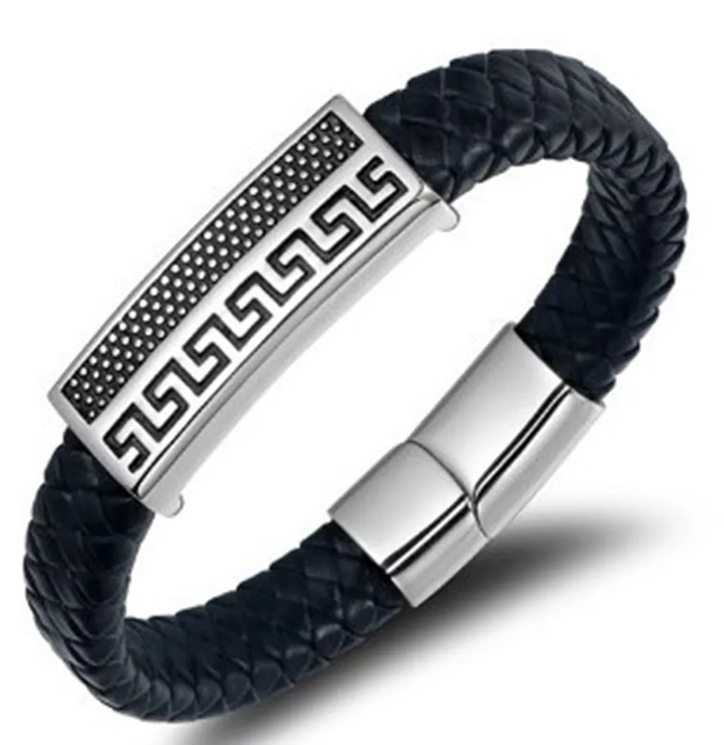 Designer Jewelry Men's Bracelet Greek Key Bracelet Meander Bracelet Greek Jewelry Ancient Greece Handmade Eternity Bracelet 18k Gold Silver